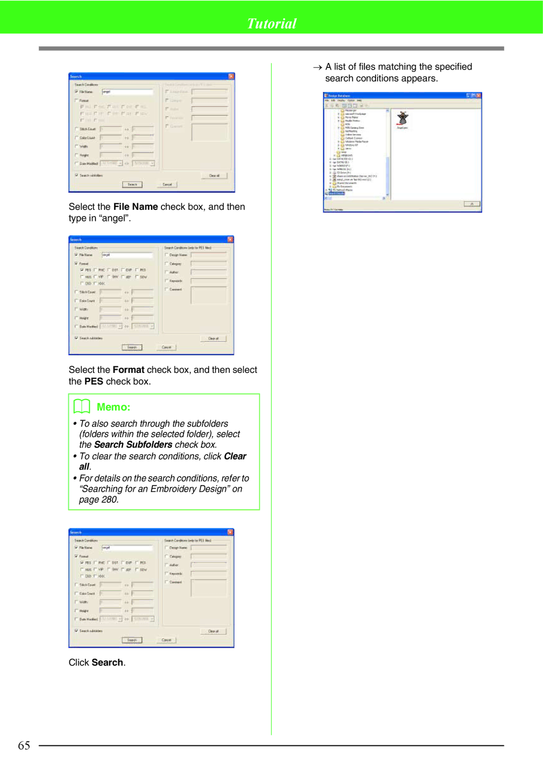 Brother PE-DESIGN V7 instruction manual Click Search 