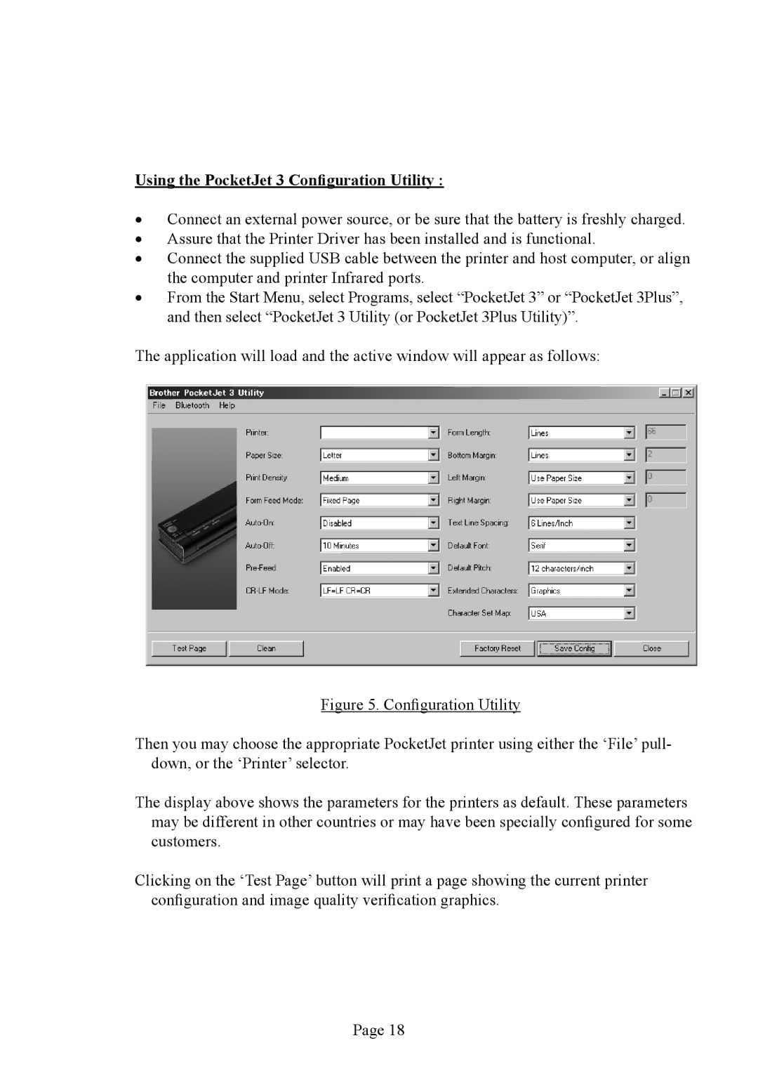 Brother PJ-522 manual Using the PocketJet 3 Configuration Utility 