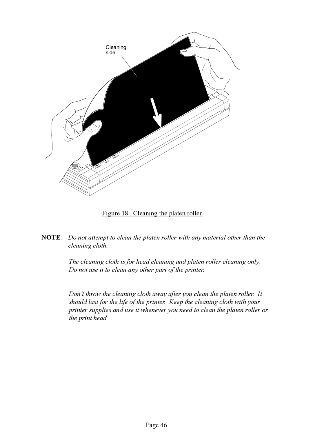 Brother PJ-562, PJ-563, PJ-523 manual Cleaning the platen roller 