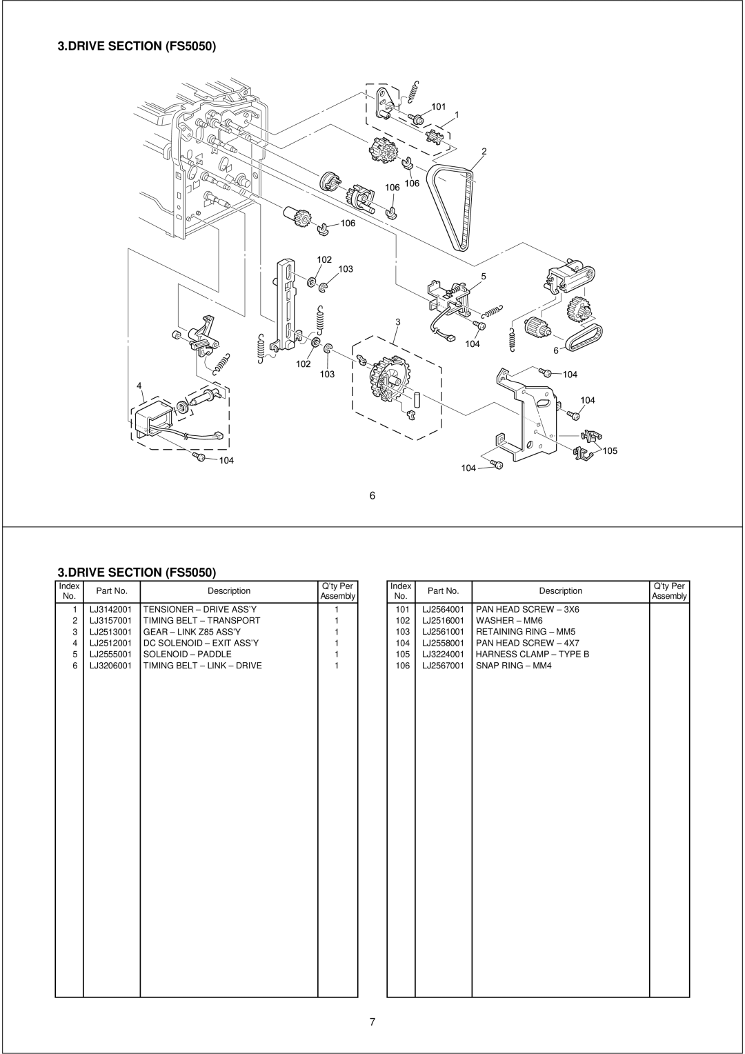 Brother PL-PRN015 manual Drive Section FS5050 