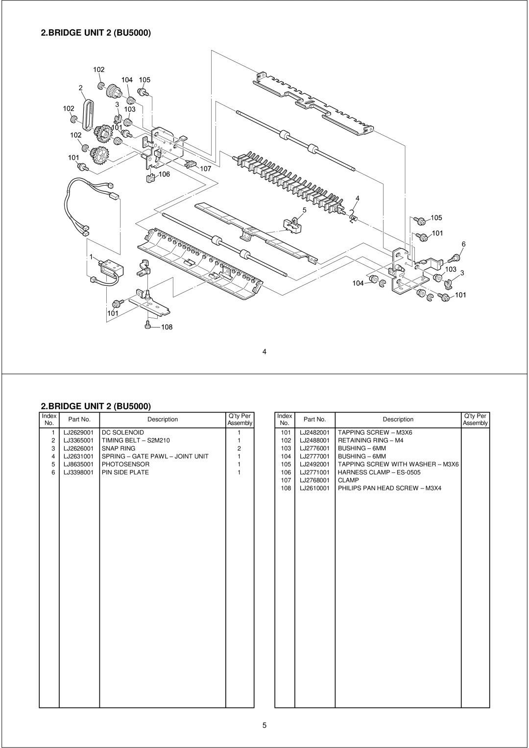 Brother PL-PRN015 manual Bridge Unit 2 BU5000 