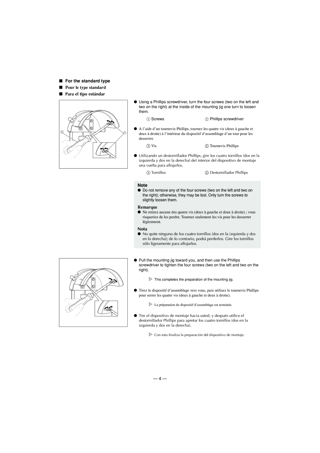 Brother PR-600/600C manual For the standard type, Pour le type standard 