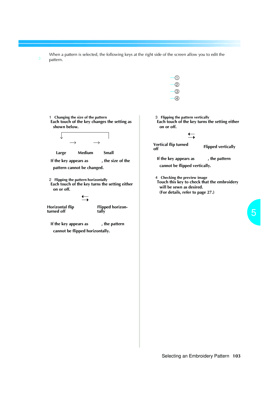 Brother PR-620 operation manual Selecting an Embroidery Pattern, Off 