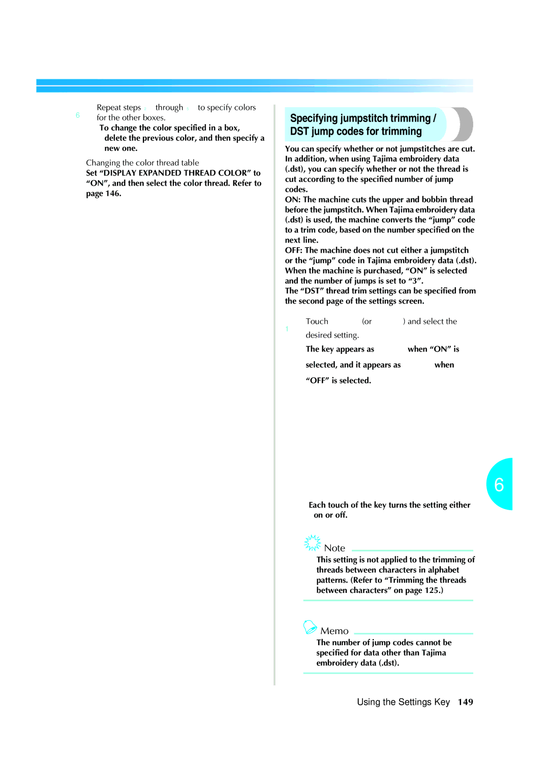 Brother PR-620 operation manual Changing the color thread table 