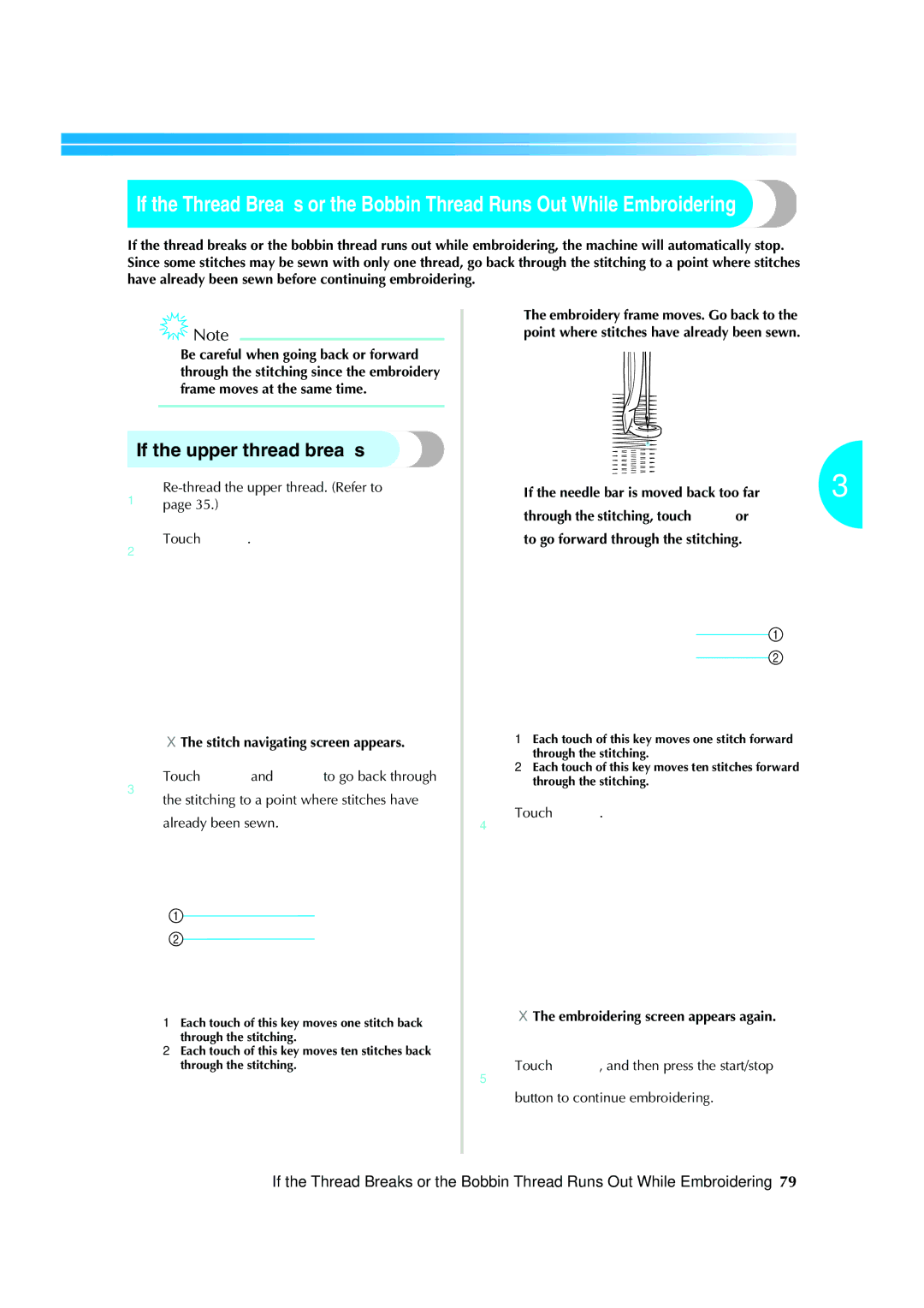 Brother PR-620 operation manual If the upper thread breaks, Repage-thread35.the upper thread. Refer to Touch 