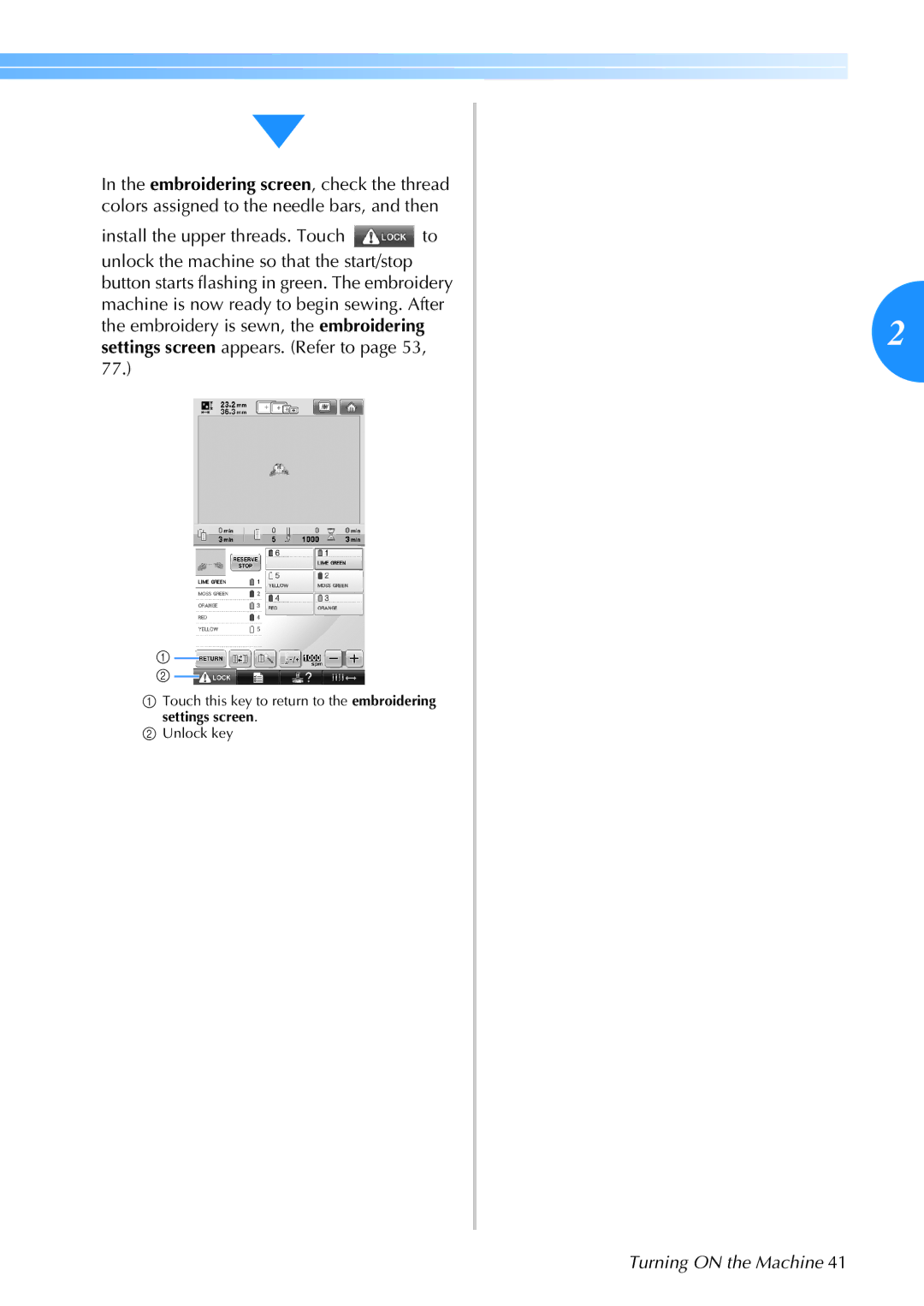 Brother 884-T05, PR-650 operation manual Turning on the Machine 