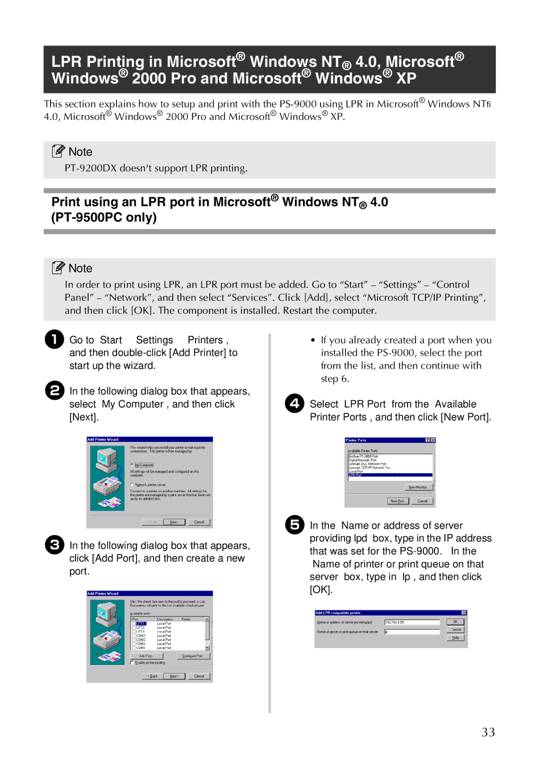 Brother PS-9000 user manual 