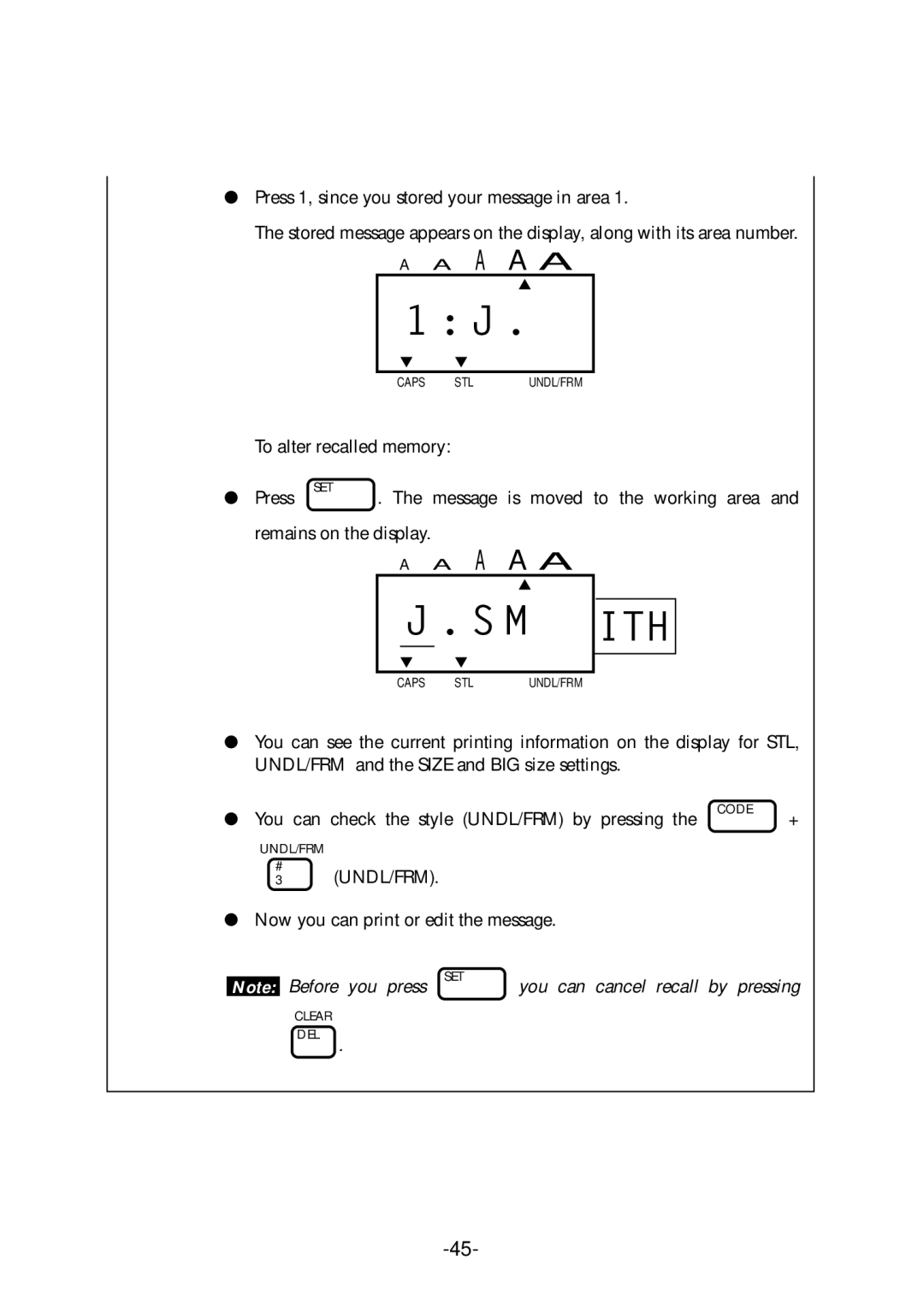 Brother PT-1700 manual Before you press 