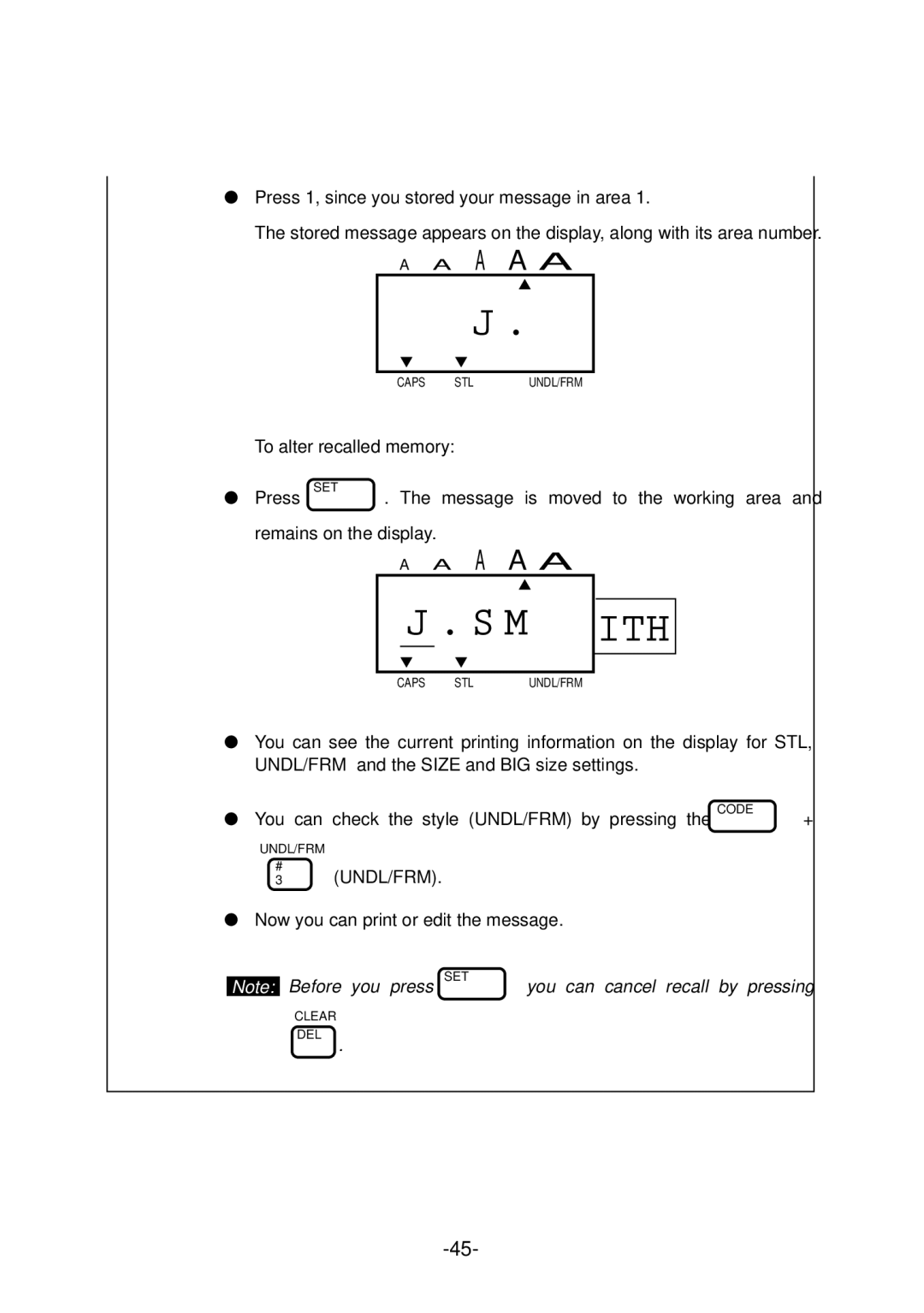 Brother PT-1700 manual Before you press 