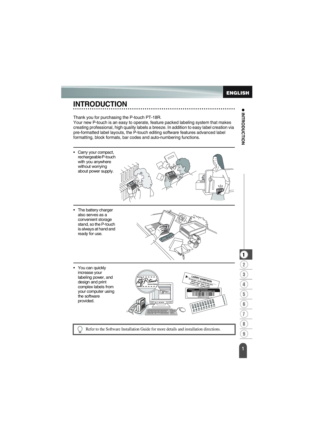 Brother PT-18R manual Introduction 