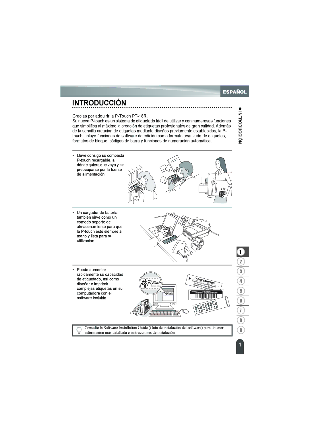 Brother PT-18R manual Introducción 