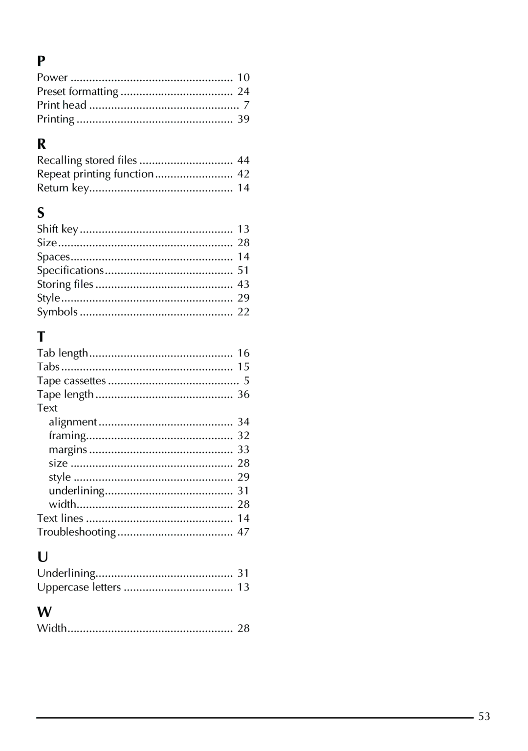 Brother PT-1950, PT-1960 manual Text 