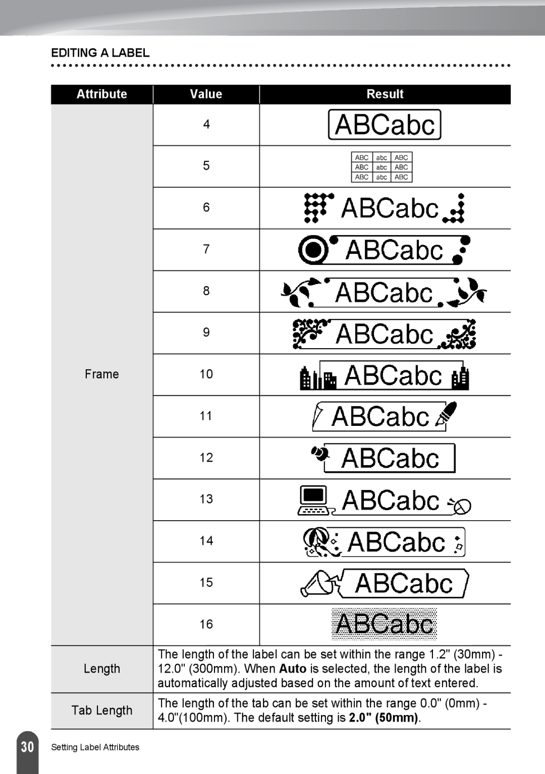 Brother PT-2030, PT2030AD appendix Editing a Label 