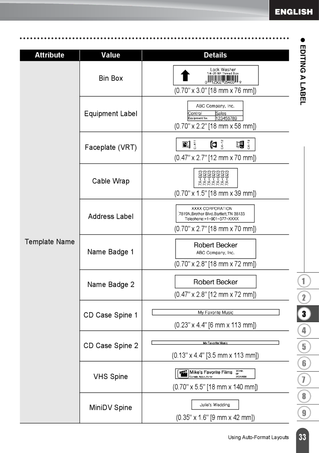 Brother PT2030AD, PT-2030 appendix Label 