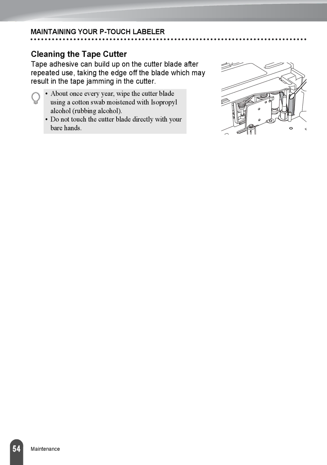 Brother PT-2030, PT2030AD appendix Cleaning the Tape Cutter 