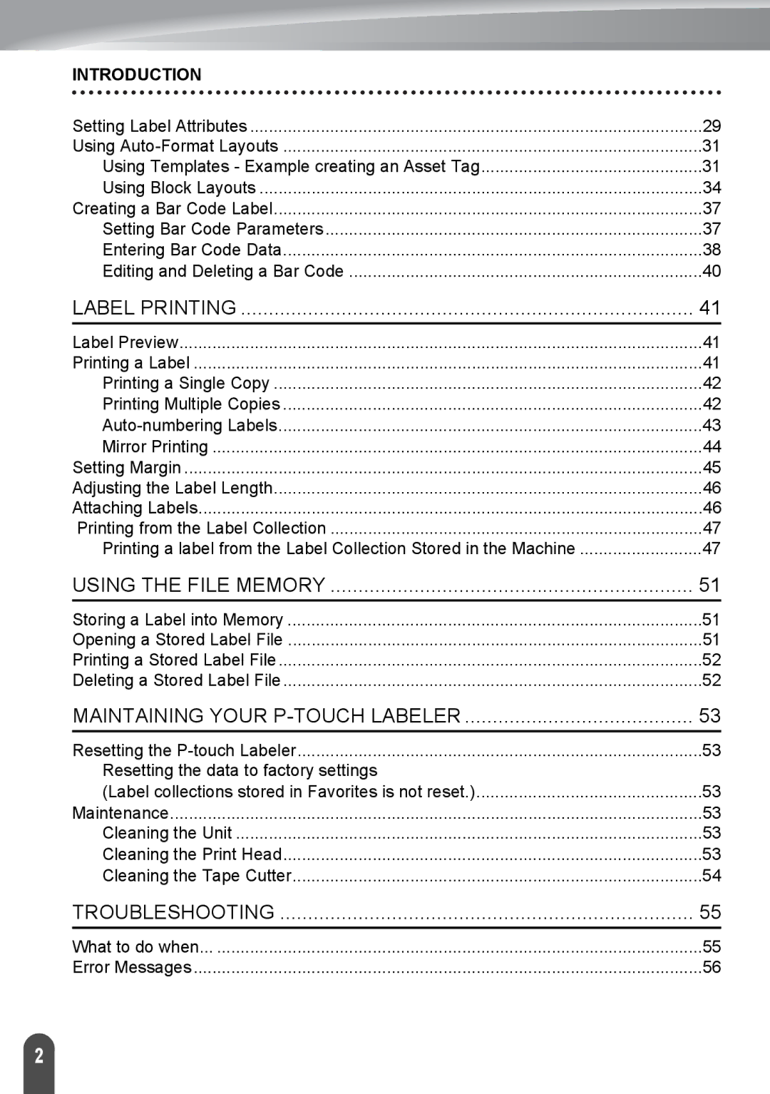 Brother PT-2030, PT2030AD appendix Troubleshooting 