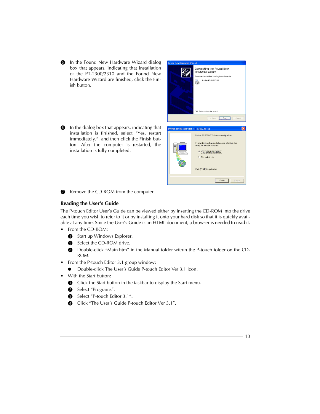 Brother PT-2300 manual Reading the User’s Guide 