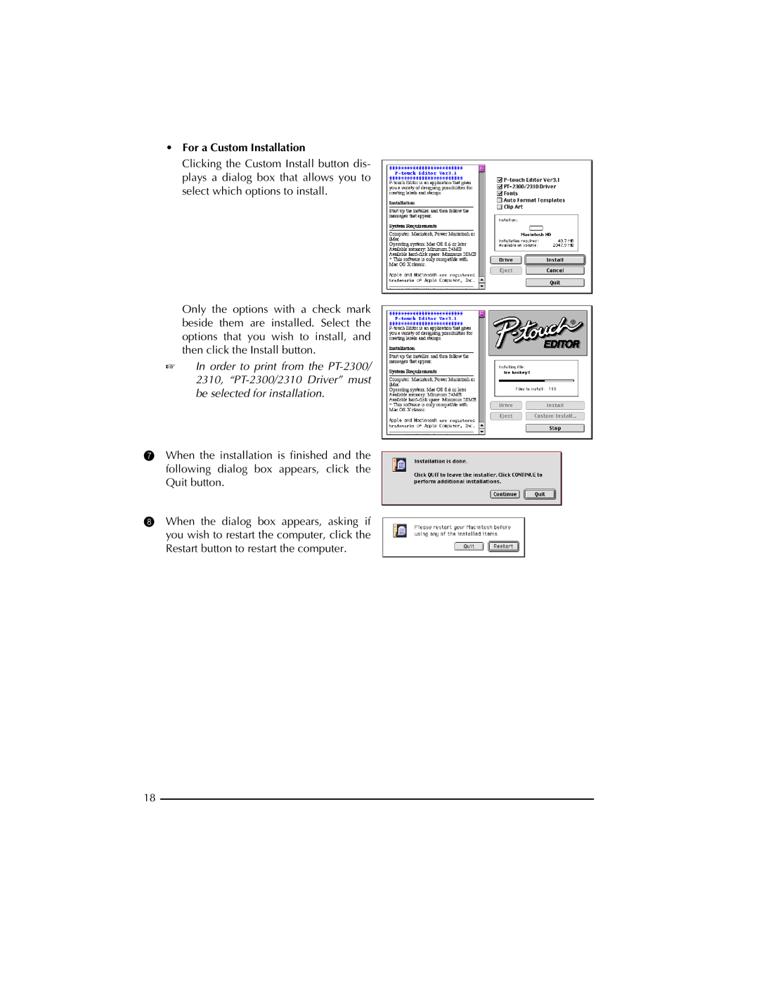 Brother PT-2300 manual For a Custom Installation 