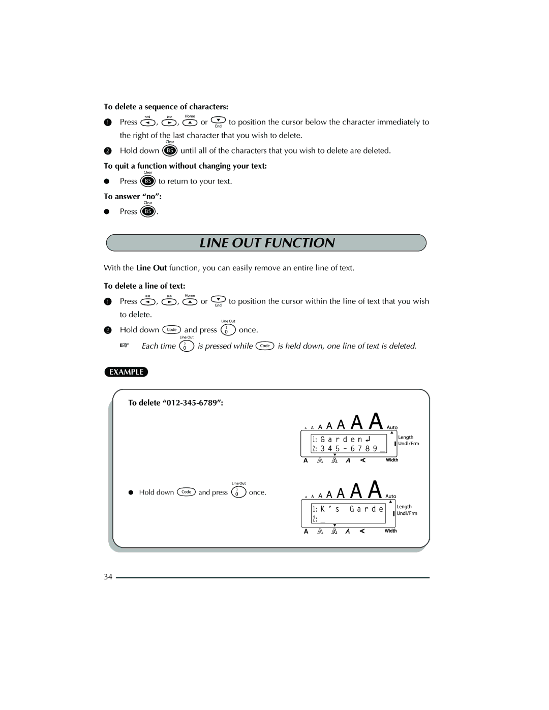 Brother PT-2300 manual Line OUT Function 