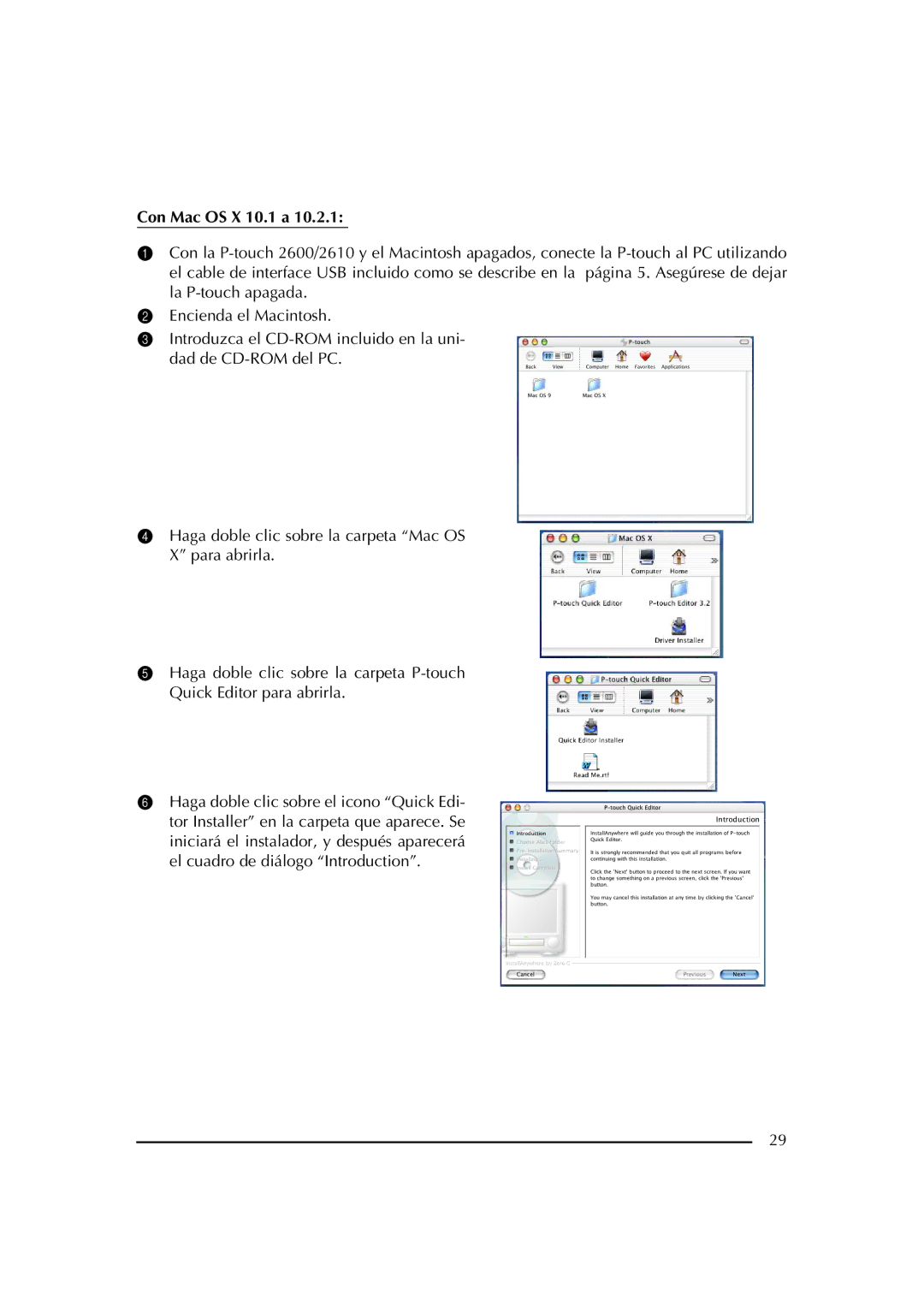 Brother PT-2600 manual Con Mac OS X 10.1 a 