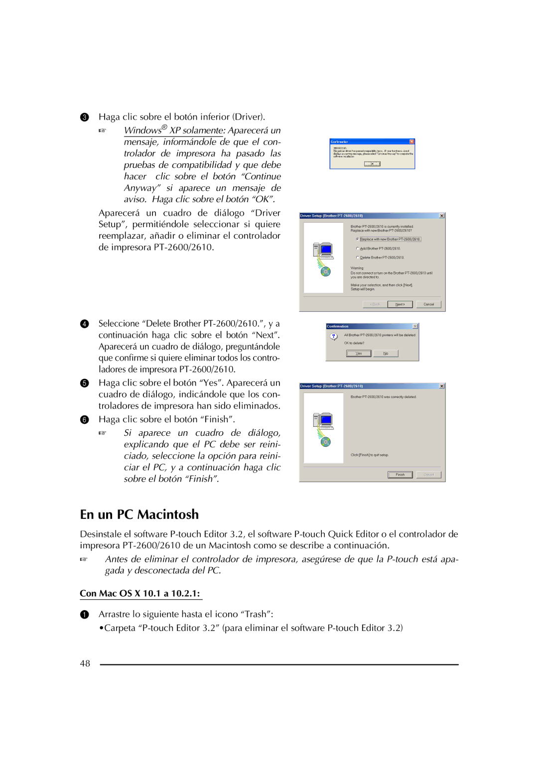 Brother PT-2600 manual En un PC Macintosh 