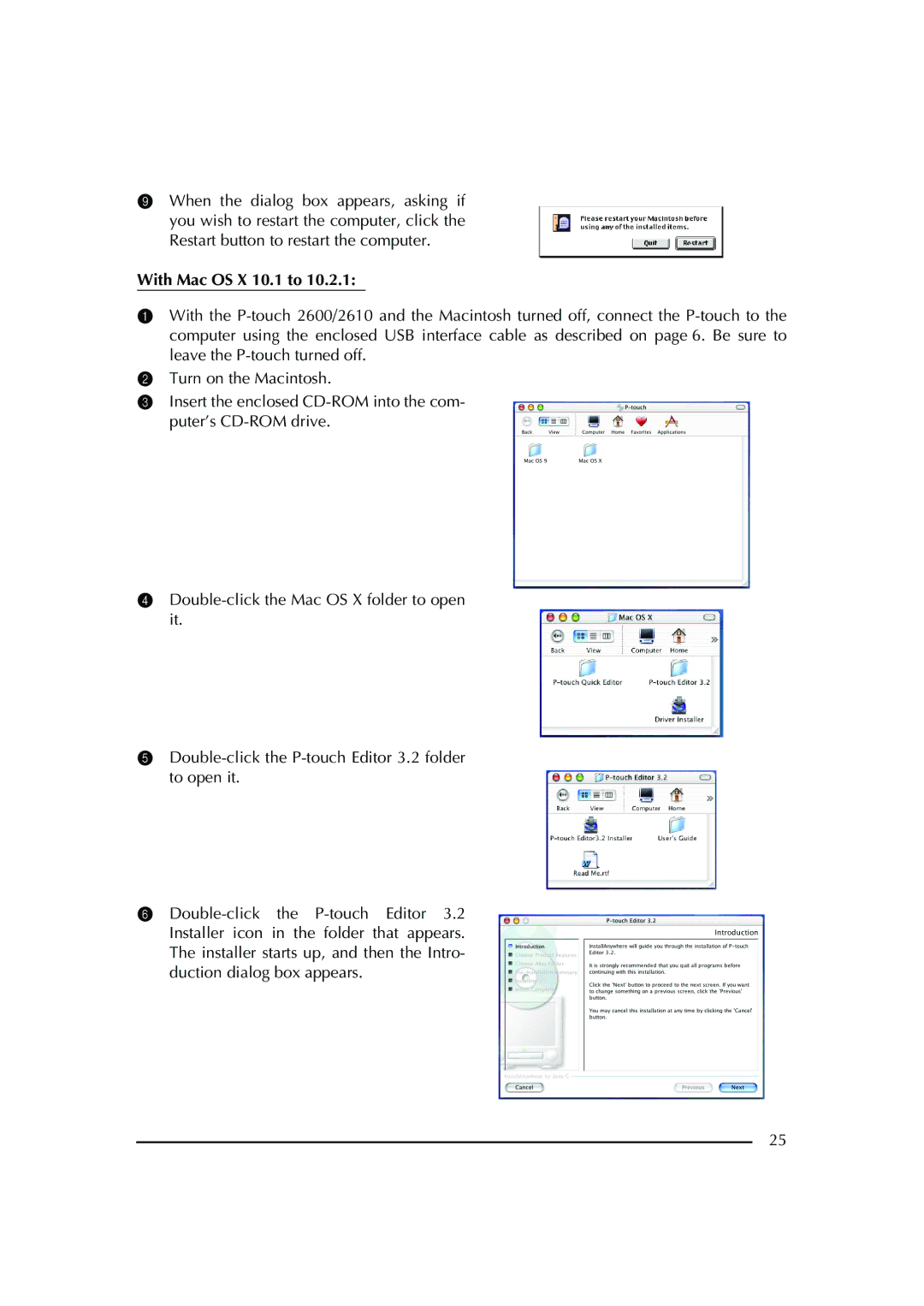 Brother PT-2600 manual With Mac OS X 10.1 to 