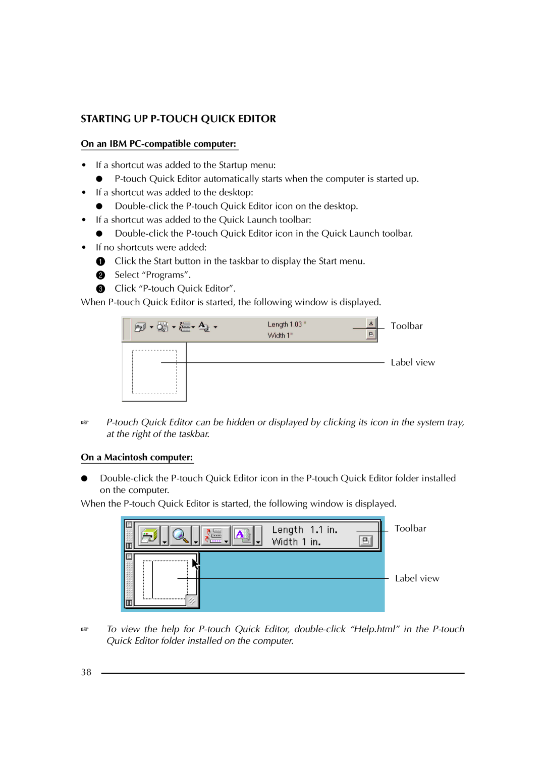 Brother PT-2600 manual Starting UP P-TOUCH Quick Editor, On an IBM PC-compatible computer 