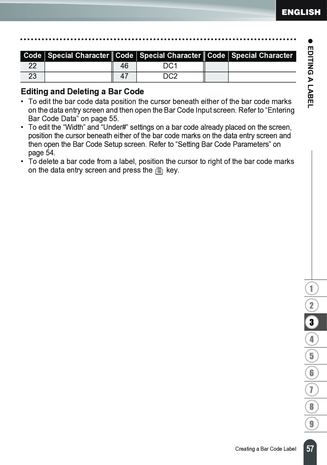 Brother PT-2700 manual Editing and Deleting a Bar Code 