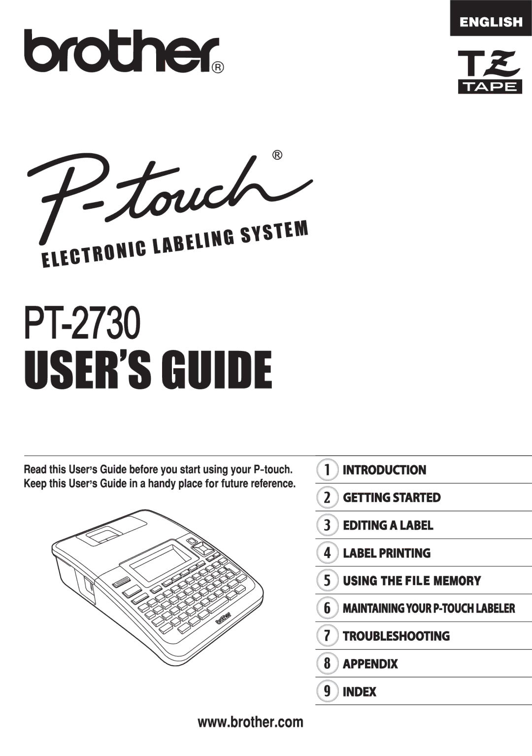 Brother PT2730VP, PT-2730 manual 