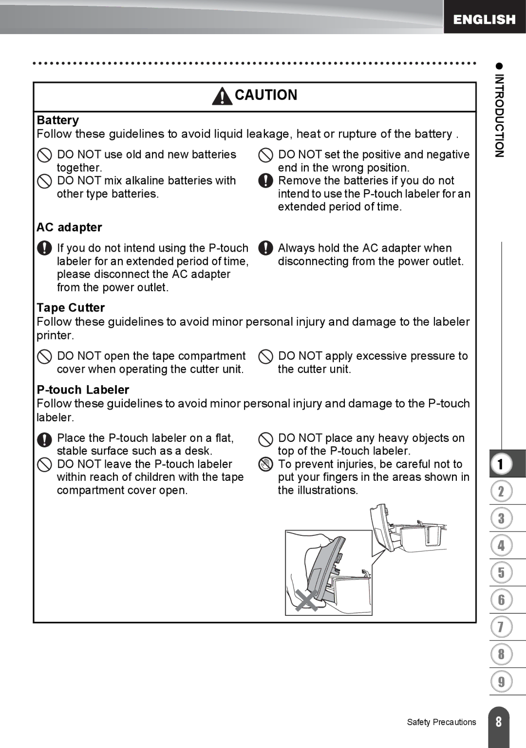 Brother PT2730VP, PT-2730 manual Cover when operating the cutter unit Cutter unit, Compartment cover open Illustrations 