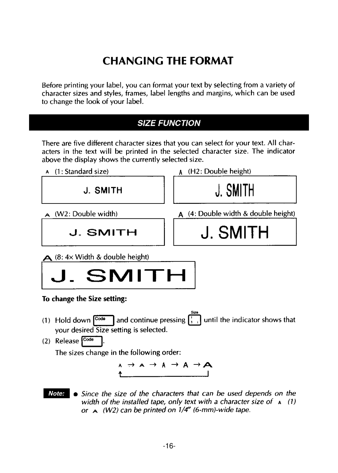 Brother PT-310 manual 