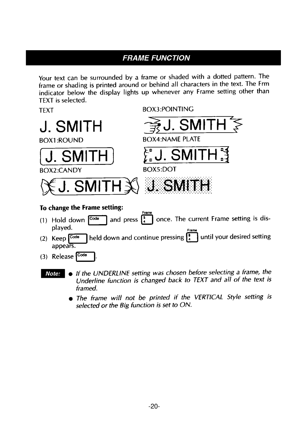Brother PT-310 manual 