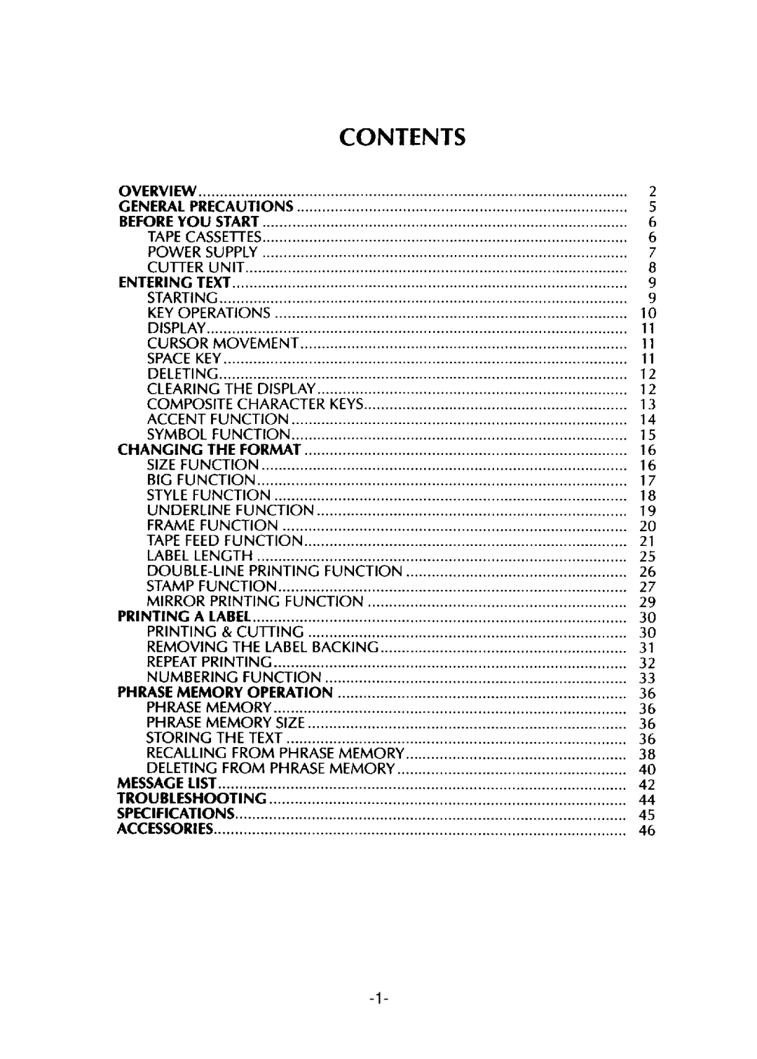 Brother PT-310 manual 