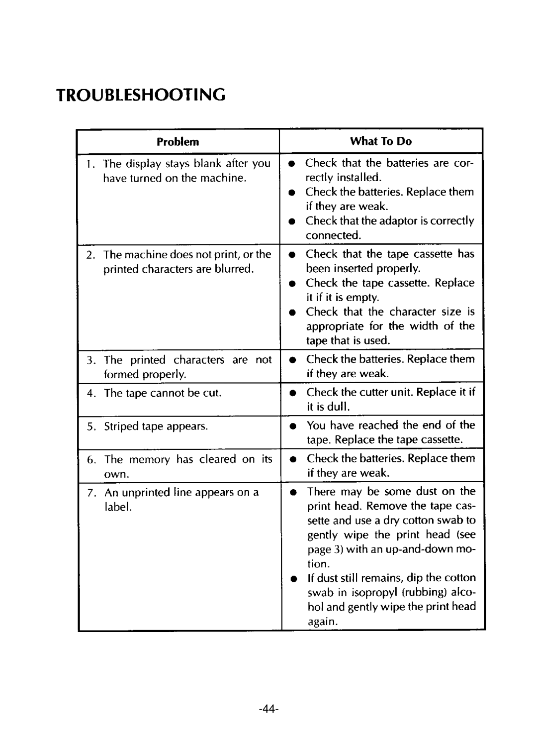 Brother PT-310 manual 