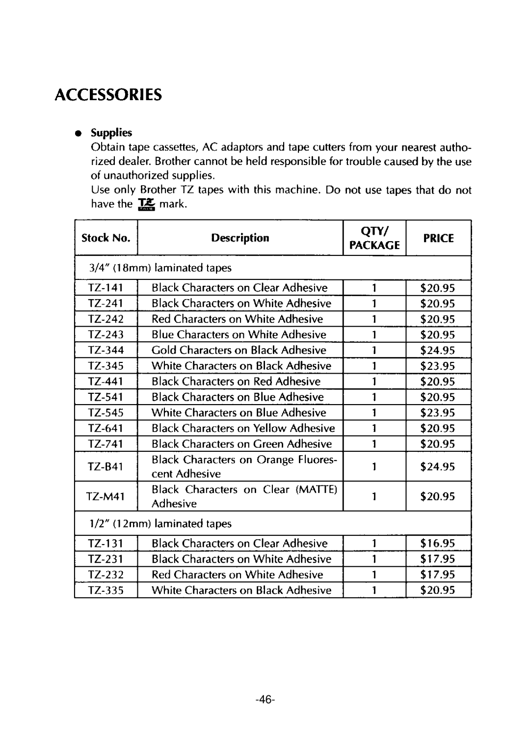 Brother PT-310 manual 