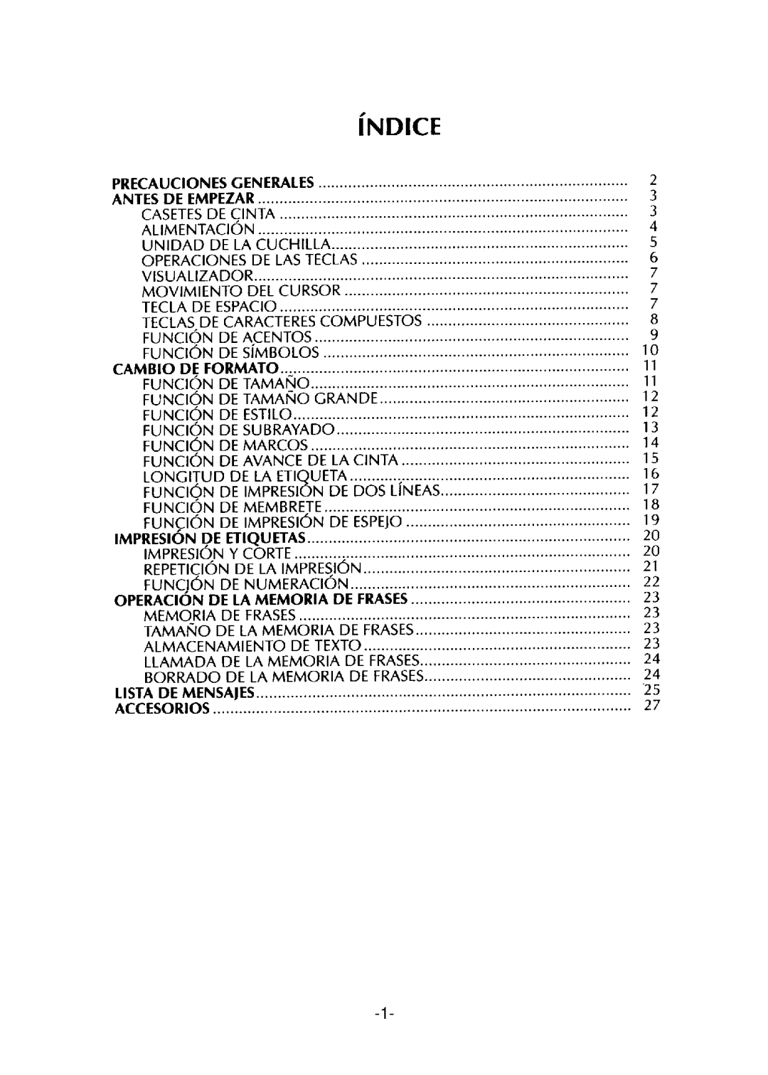 Brother PT-310 manual 