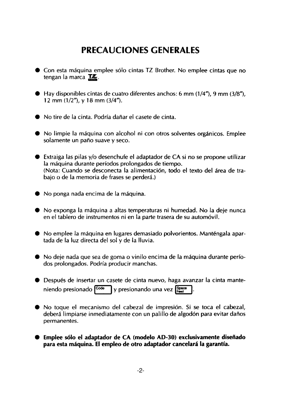 Brother PT-310 manual 