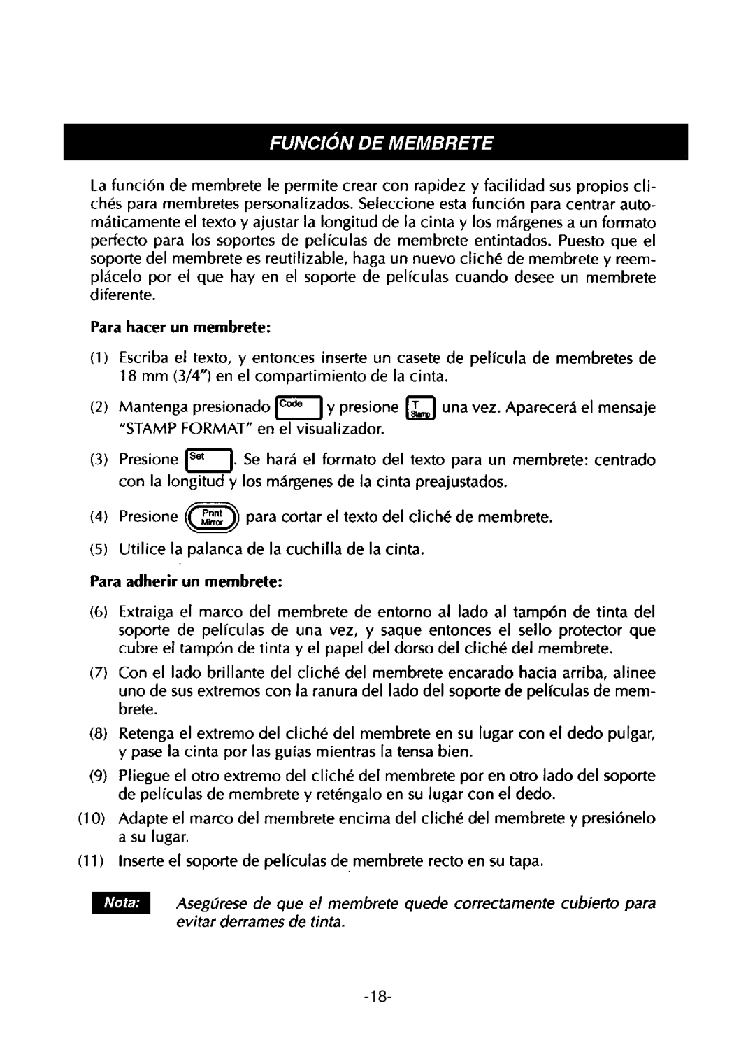 Brother PT-310 manual 