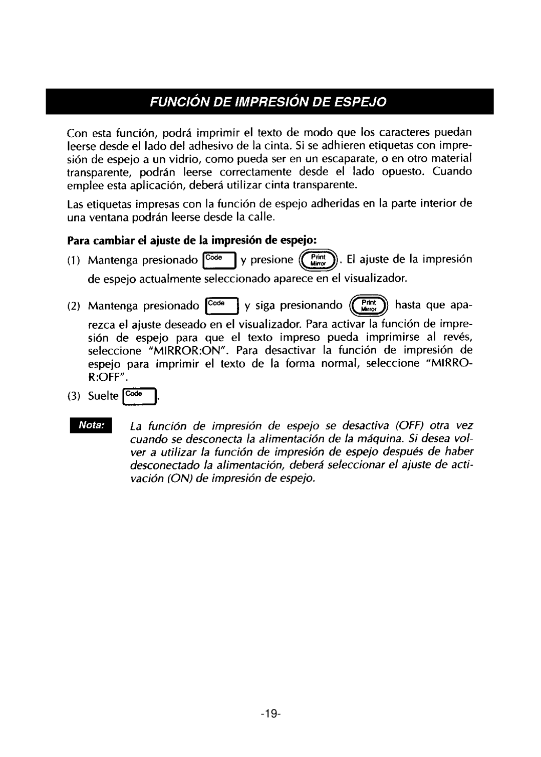 Brother PT-310 manual 