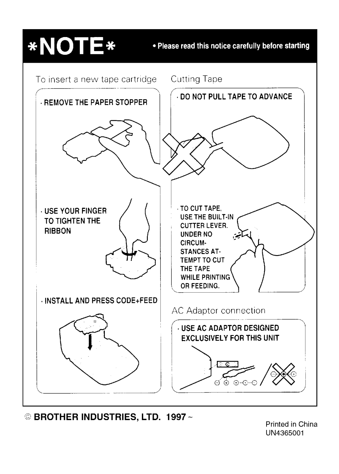 Brother PT-310 manual 