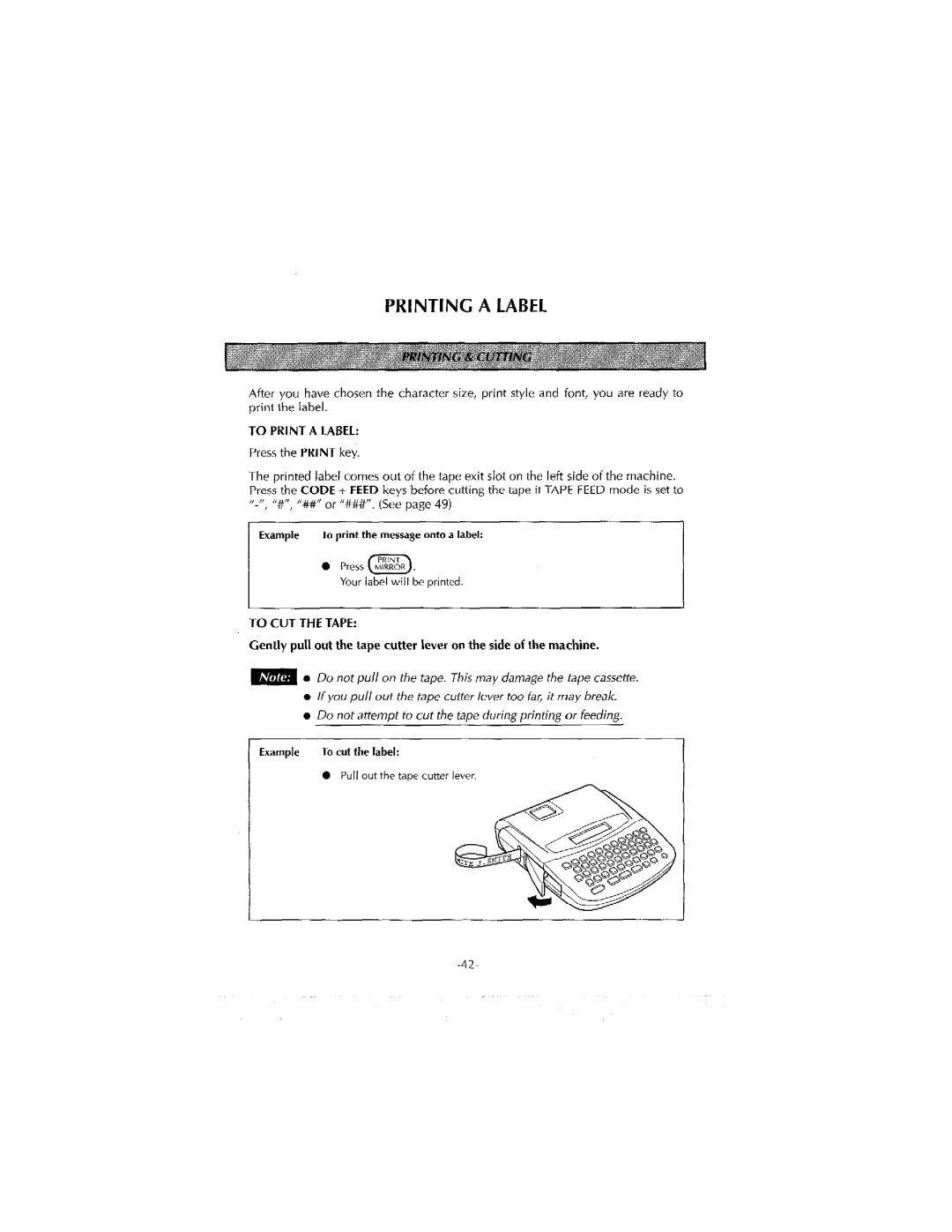 Brother PT-320, 340 manual 