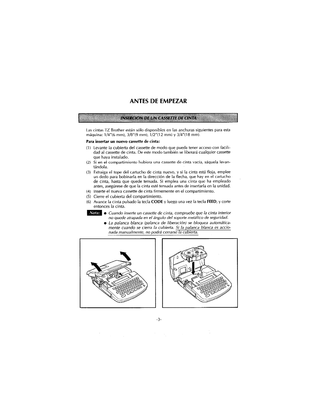 Brother 340, PT-320 manual 