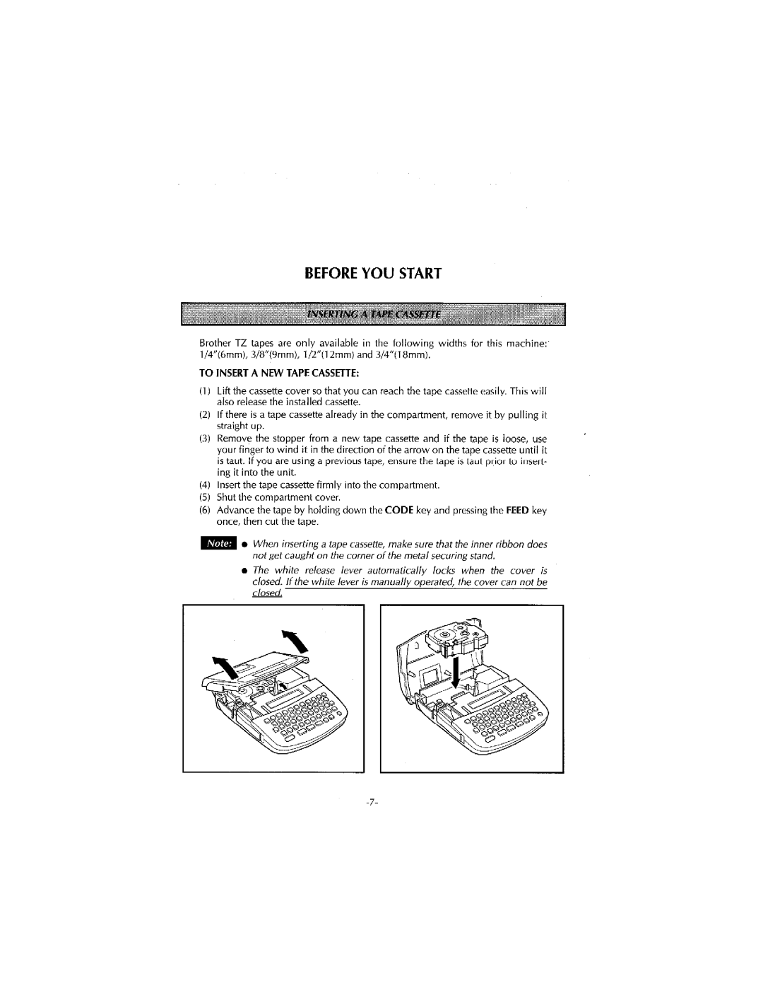 Brother 340, PT-320 manual 