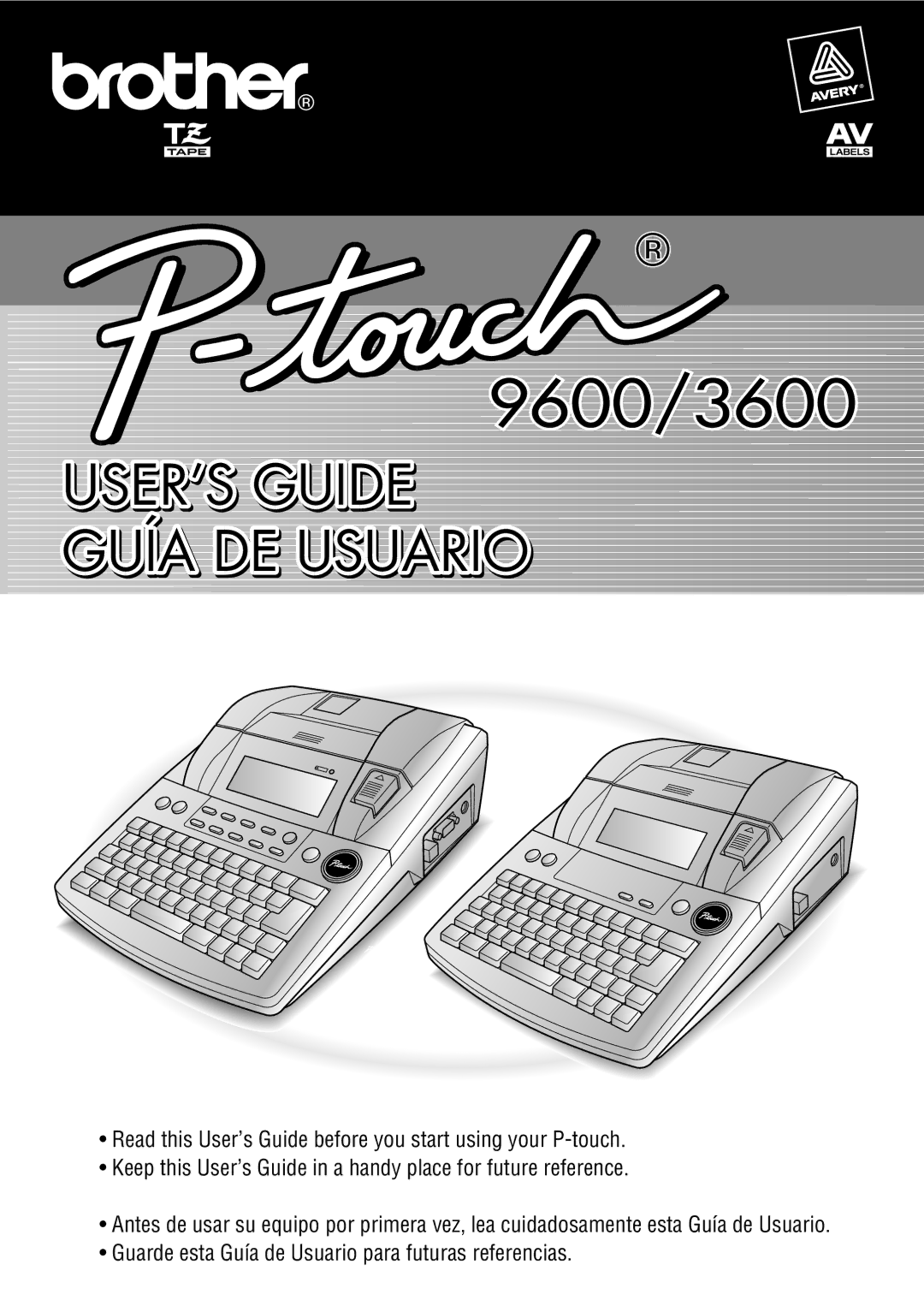 Brother PT-9600, PT-3600 manual 9600/3600 