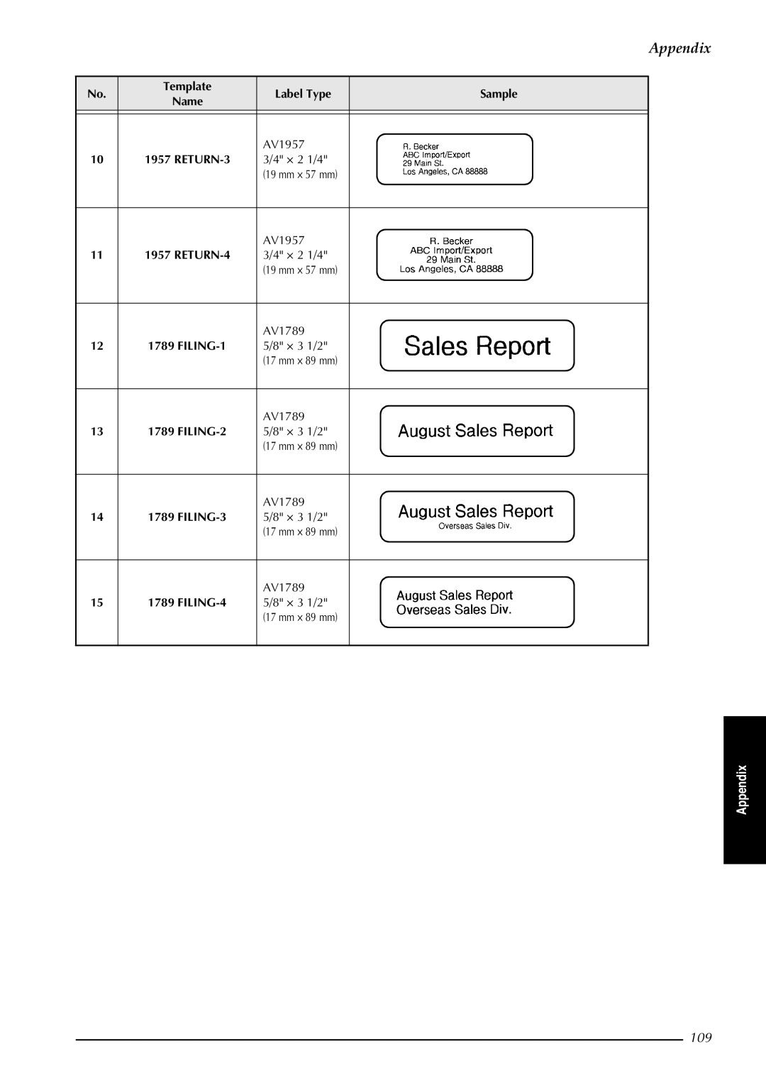 Brother PT-9600, PT-3600 manual 109 