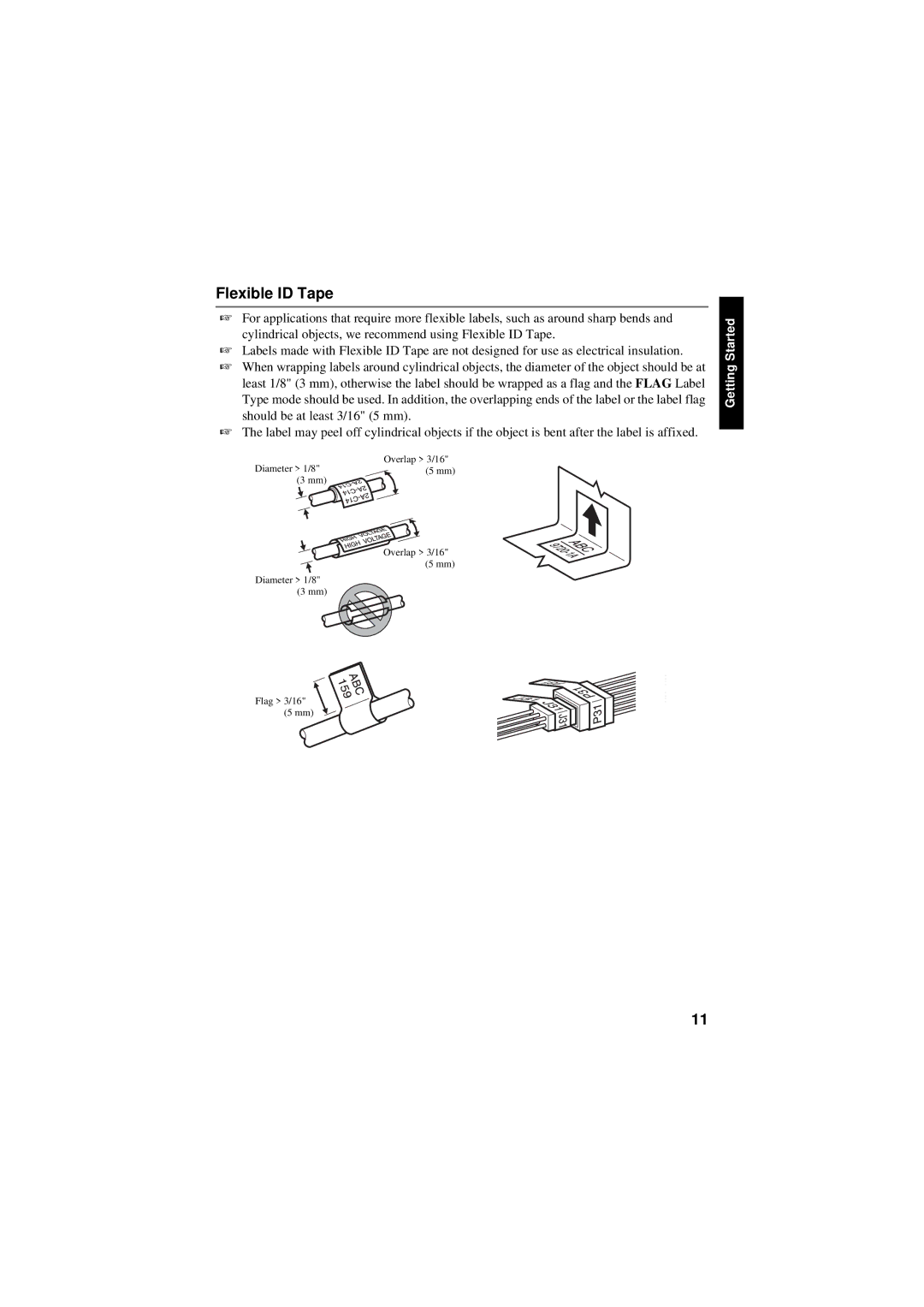 Brother PT-7600, PT-7500 manual Flexible ID Tape 