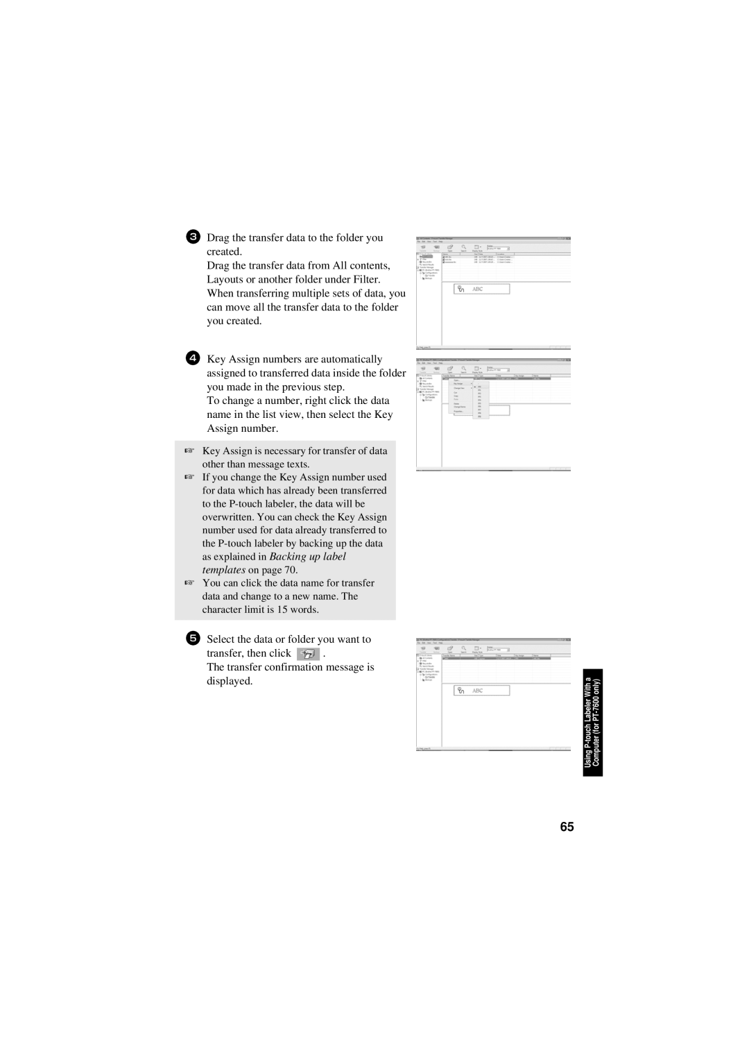 Brother PT-7500 manual Labeler With a PT-7600 only Using P-touch Computer for 