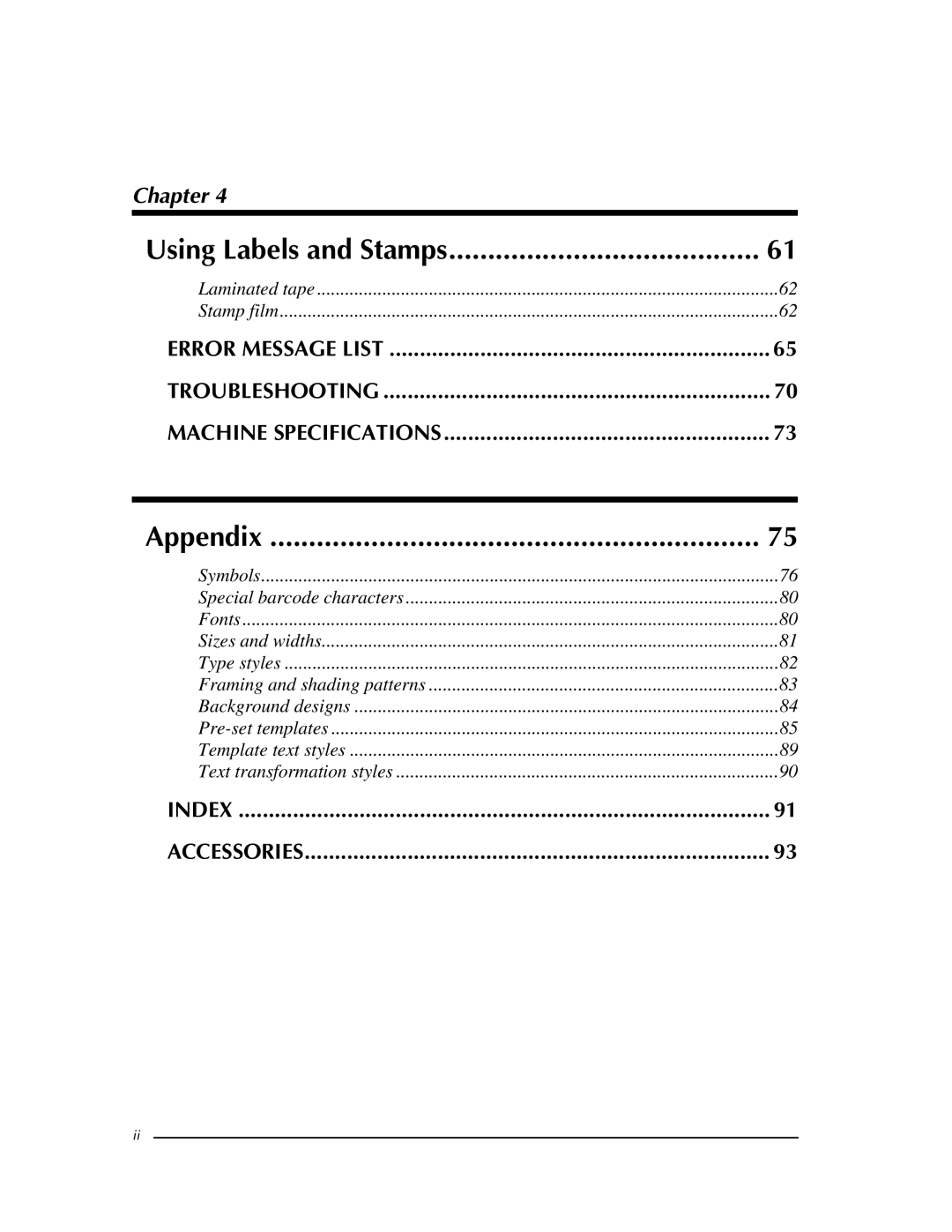 Brother PT-9400 manual Using Labels and Stamps 