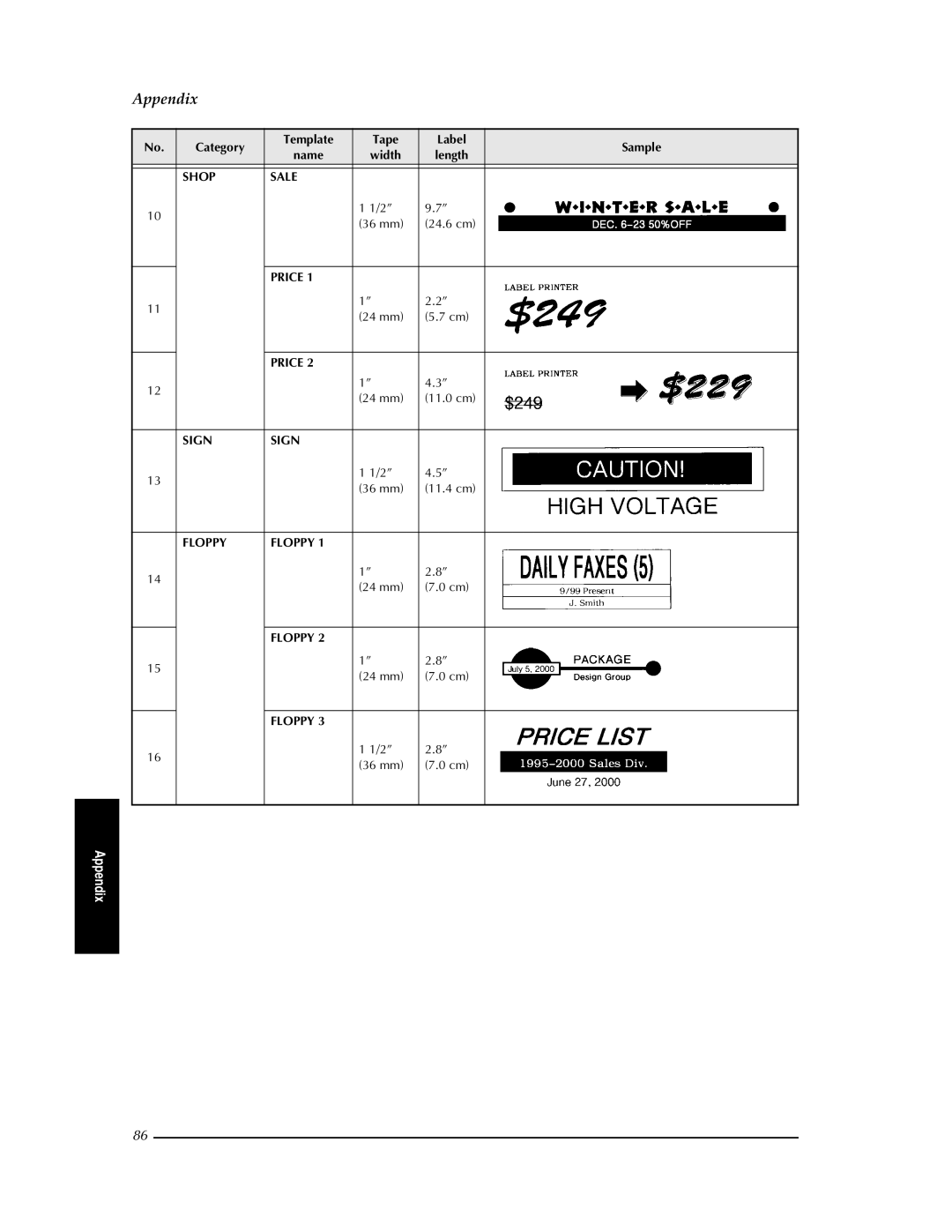 Brother PT-9400 manual Shop Sale 