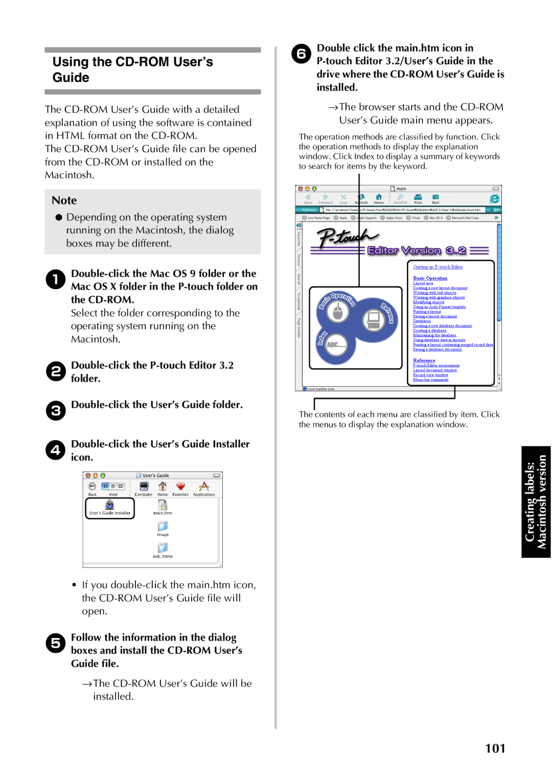 Brother PT-9500PC manual Using the CD-ROM User’s Guide, Double-click the User’s Guide folder 